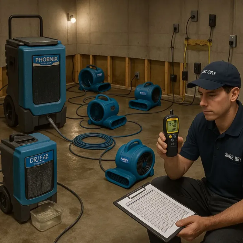 Structural Drying and Dehumidification process in Keedysville, MD